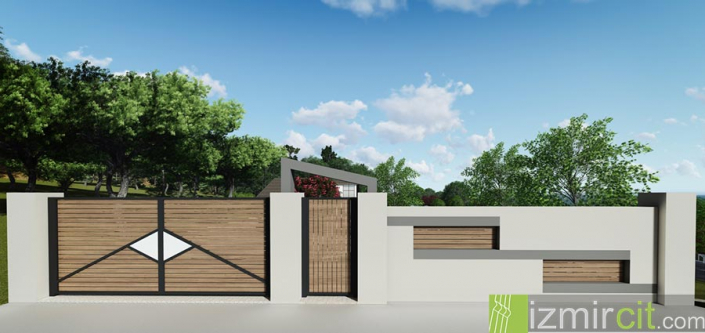 Villa bahçe garaj kapısı çizimi